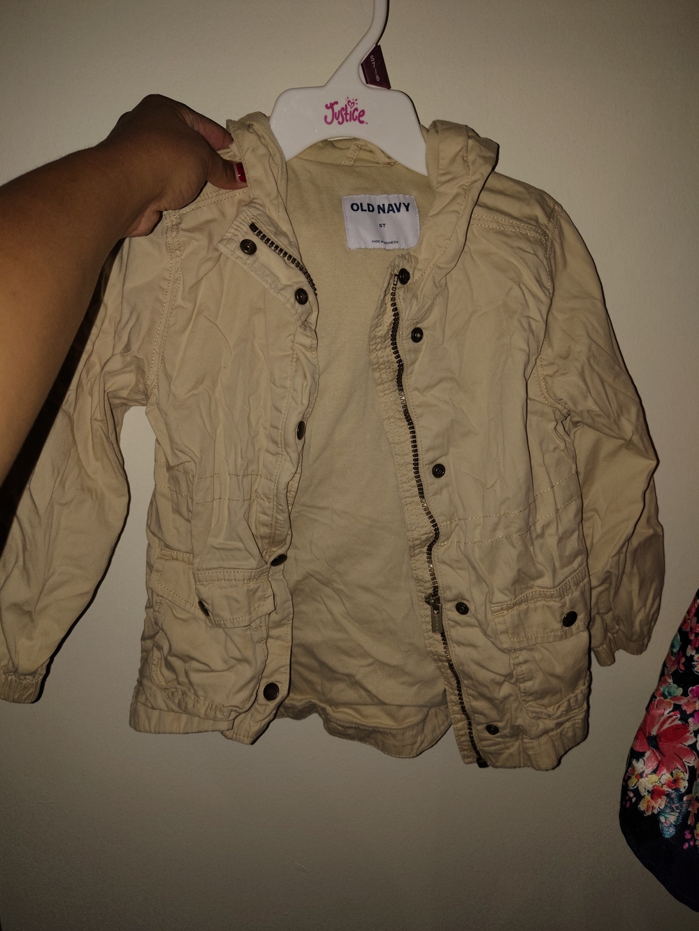 Old Navy Kids Tan Hooded Utility Raincoat